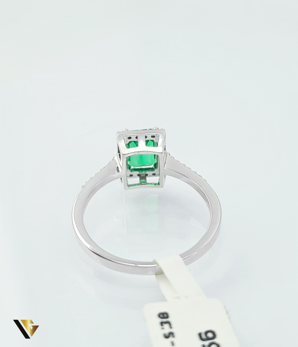 Inel Aur 14k, Smarald si Diamante de 0.15 ct in total, 2.53 grame [8]