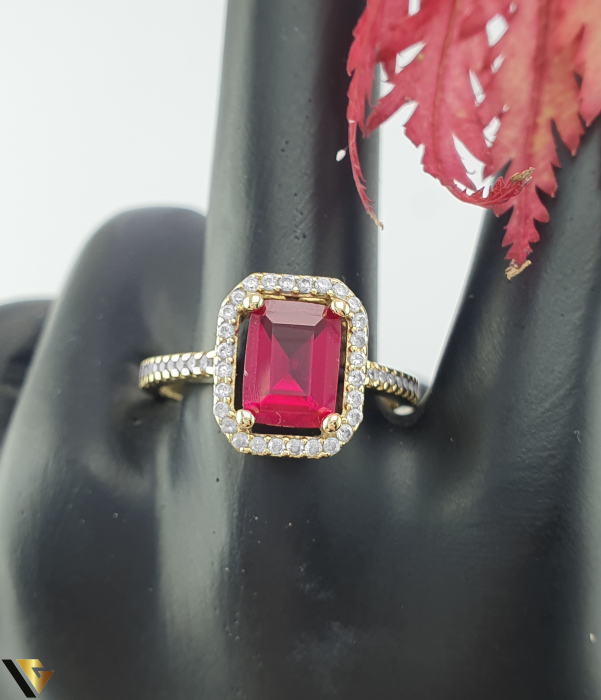 Inel Aur 14k, Spinel, Zirconiu [2]