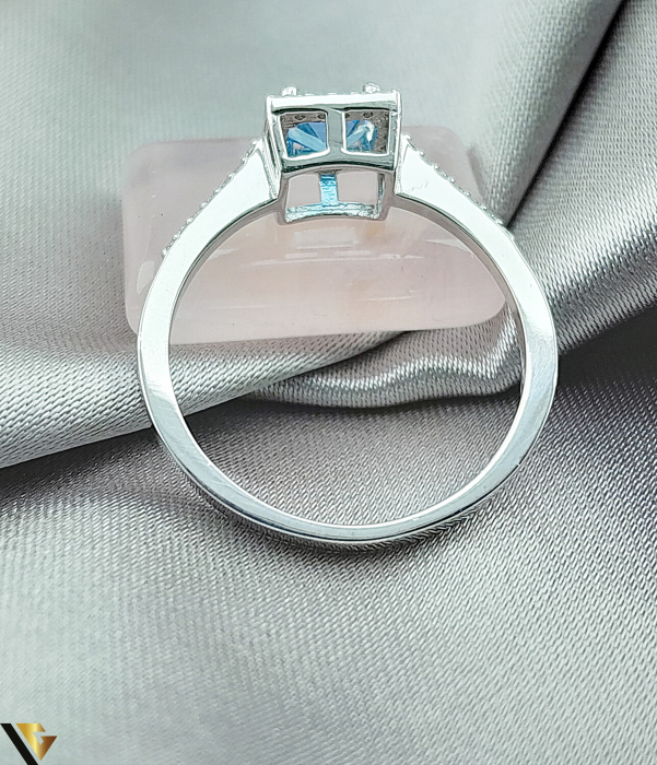 Inel Aur 14k, Topaz de 0.42 ct si Diamante de 0.14 ct in total, 2.30 grame [2]