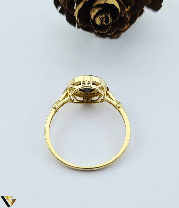 Inel aur 14k,  Cristale de Zirconiu negre 2.18g [2]