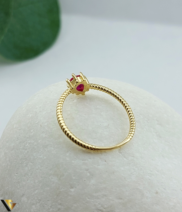 Inel Aur 14k, Rubin de sinteza [2]