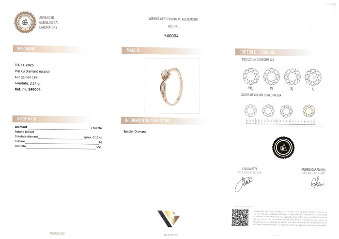 Inel Aur 18k, Diamant 0.15 ct [4]