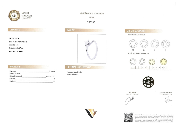 Inel Aur 18k, Diamant 0.18 ct [4]