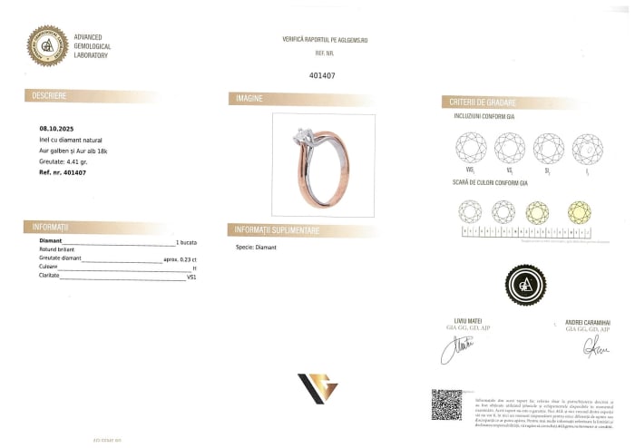Inel Aur 18k, Diamant 0.23 ct [4]