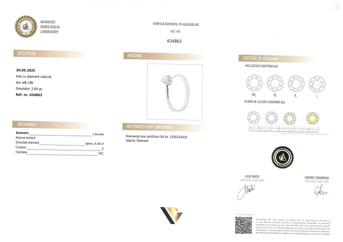 Inel Aur 18k, Diamant 0.30 ct [4]