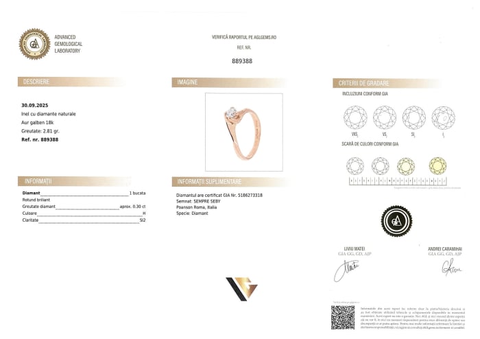 Inel Aur 18k, Diamant 0.30 ct [3]