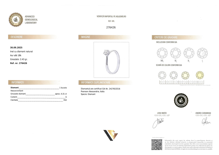 Inel Aur 18k, Diamant 0.31 ct [4]