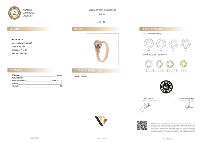 Inel Aur 18k, Diamant aprox. 0.53 ct [3]
