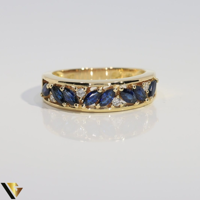 Inel Aur 18k, Diamante 0.06 ct, Safire [2]