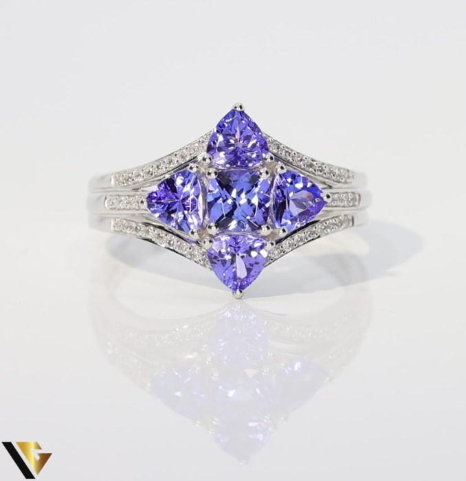 Inel Aur 18k, Diamante 0.22 ct, Tanzanite  1.30 ct [2]