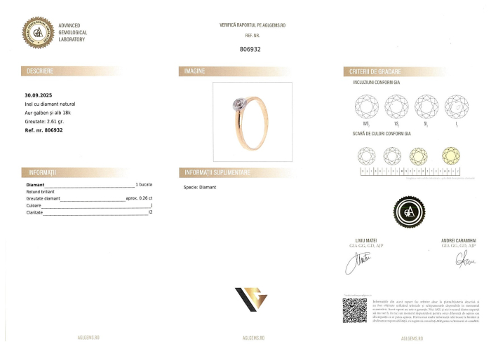 Inel Aur 18k, Diamante 0.26 ct [4]