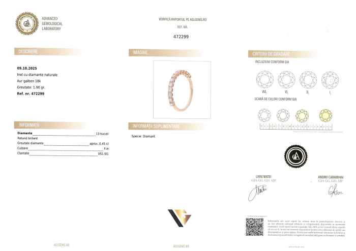 Inel Aur 18k, Diamante 0.45 ct [6]