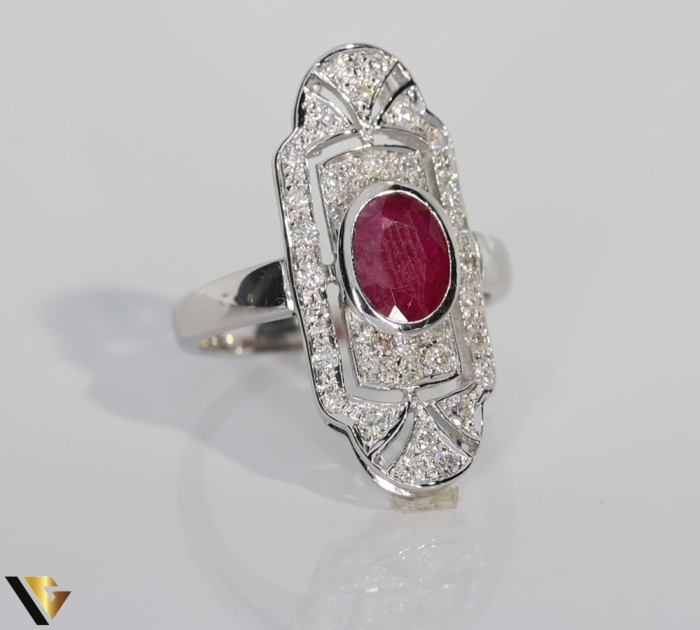 Inel Aur 18k, Diamante 0.60 ct , Rubin [2]