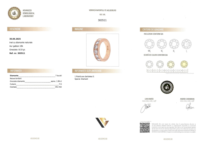 Inel Aur Alb 18k, Diamante [4]