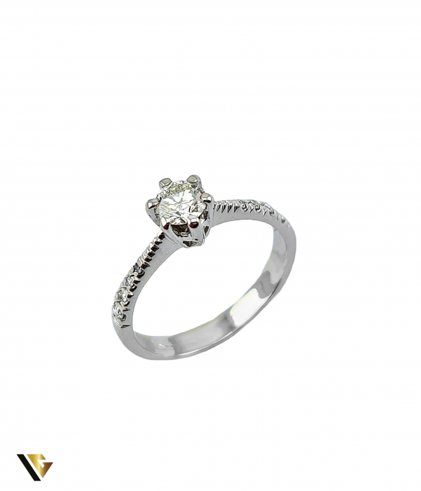 Inel de Logodna Aur Alb 18k, Diamante de aprox. 0.45 ct in total [2]