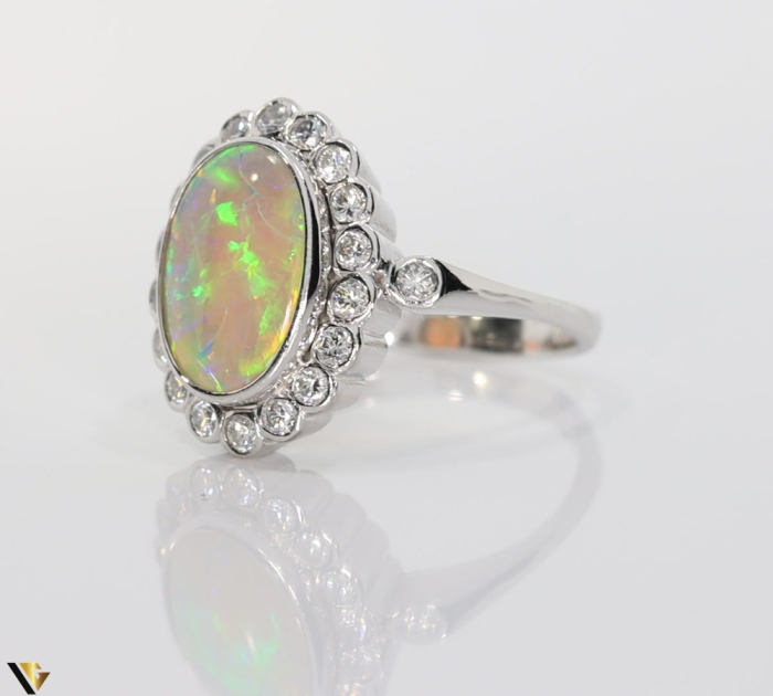 Inel Aur 18k, Opal 2.10 ct, Diamante 0.59 ct [3]