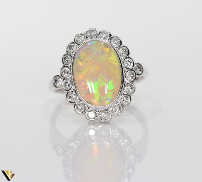 Inel Aur 18k, Opal 2.10 ct, Diamante 0.59 ct [2]