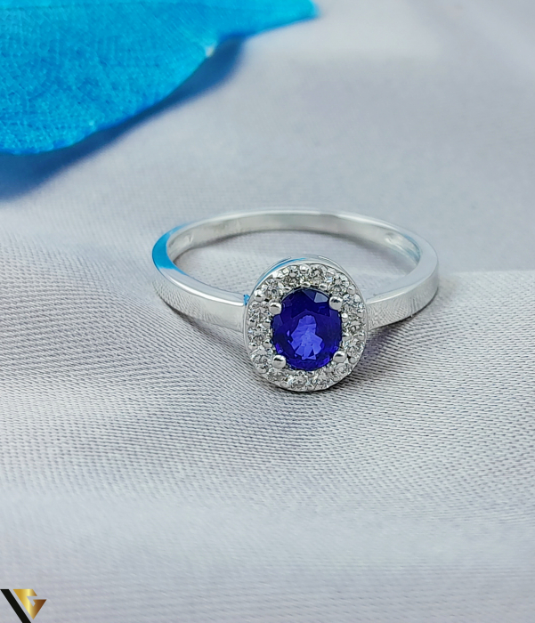 Inel Aur 18k, Safir si Diamante de 0.16 ct in total [2]