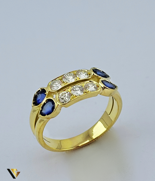 Inel Aur 18k, Safire si Diamante [2]