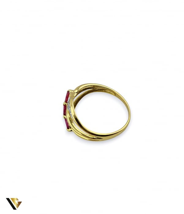 Inel Aur 18k, Spinel si Diamante de aprox 0.01 ct in total, 2.24 grame [2]