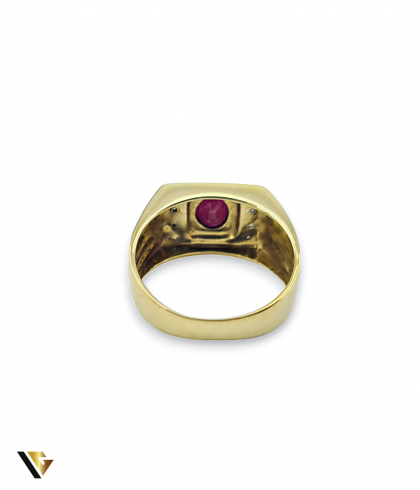 Inel Aur 8k, Rubin si Diamante de aprox 0.04 ct in total, 5.55 grame [2]
