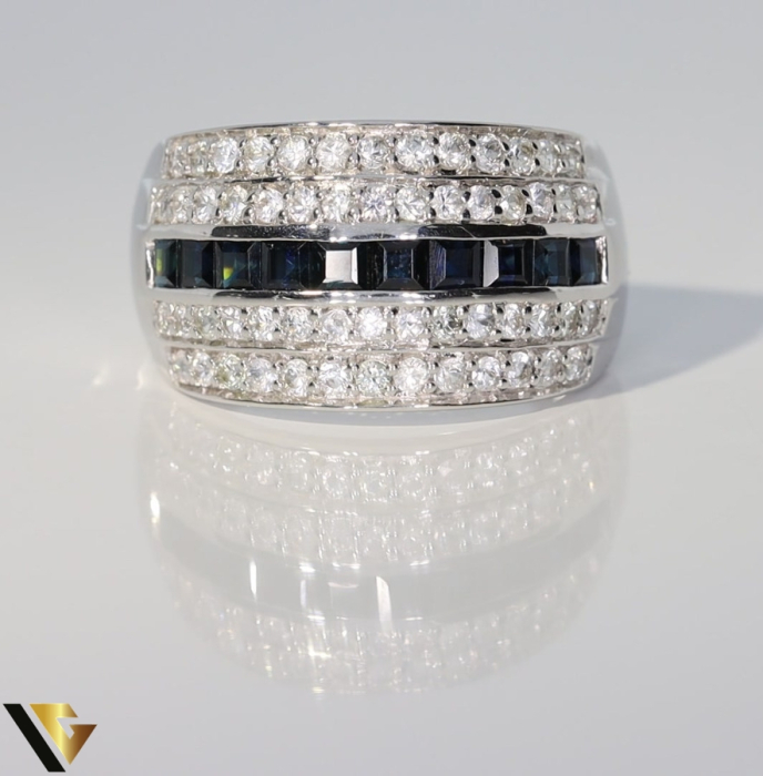 Inel Aur 9k, Diamante 1.12 ct, Safire [2]