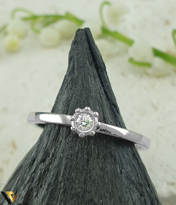 Inel Aur Alb 14k, Diamant 0.04 ct [2]