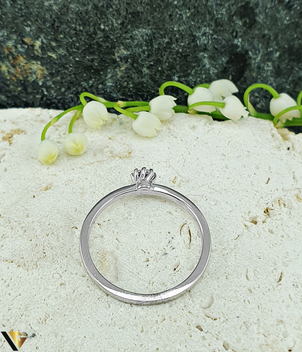 Inel Aur Alb 14k, Diamant 0.04 ct [3]