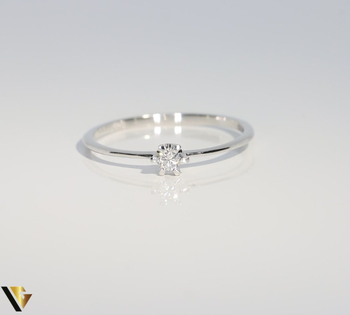Inel Aur Alb 14k, Diamant 0.06 ct [2]