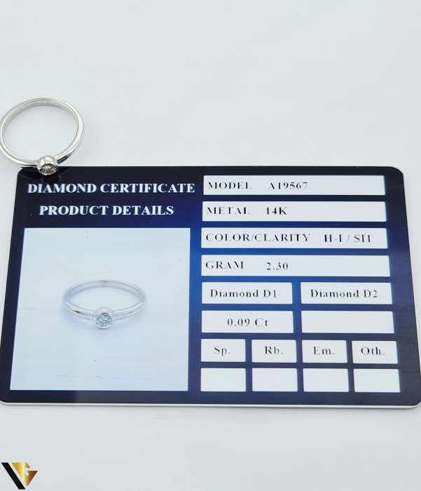 Inel Aur Alb 14k, Diamant 0.09 ct [3]