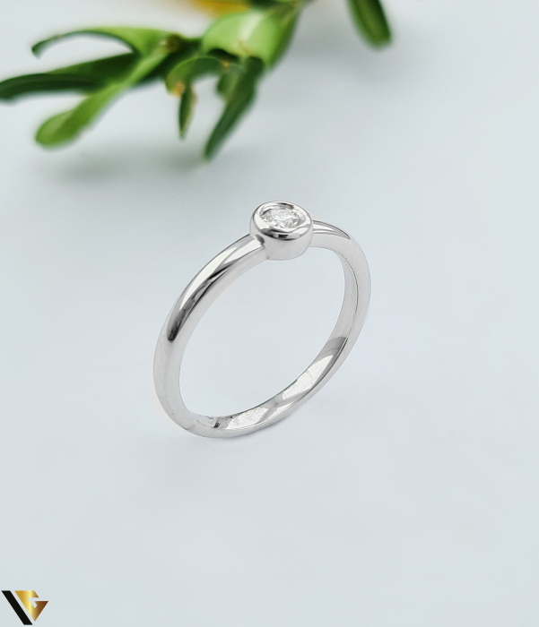 Inel Aur Alb 14k, Diamant 0.09 ct [1]