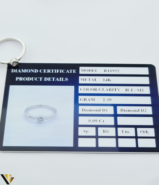 Inel Aur Alb 14k, Diamant 0.09 ct [3]