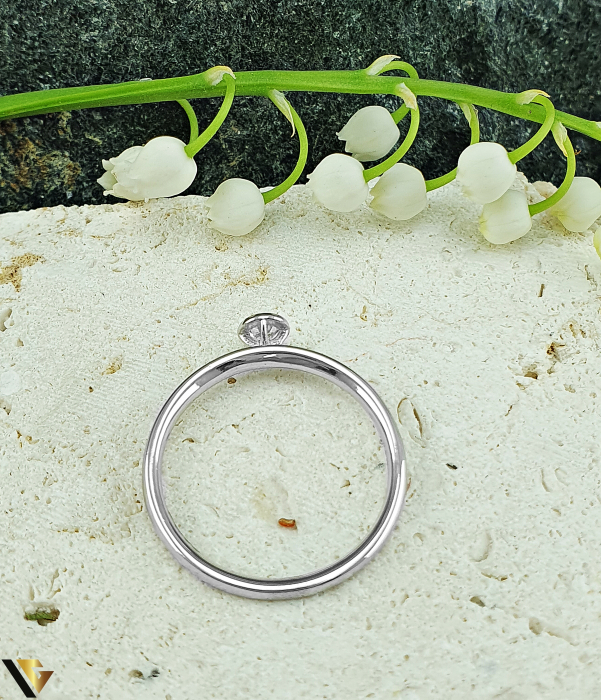 Inel Aur Alb 14k, Diamant 0.12 ct [3]