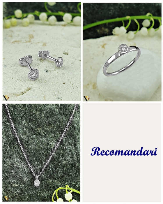 Inel Aur Alb 14k, Diamant 0.12 ct [5]