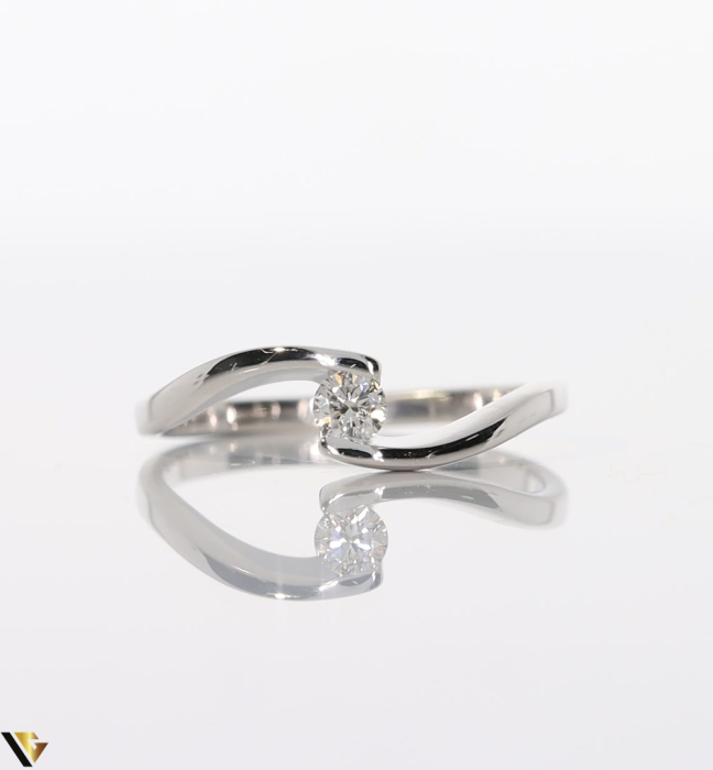 Inel Aur Alb 14k, Diamant 0.15 ct [2]