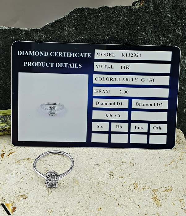 Inel Aur Alb 14k, Diamante 0.06 ct in total [5]