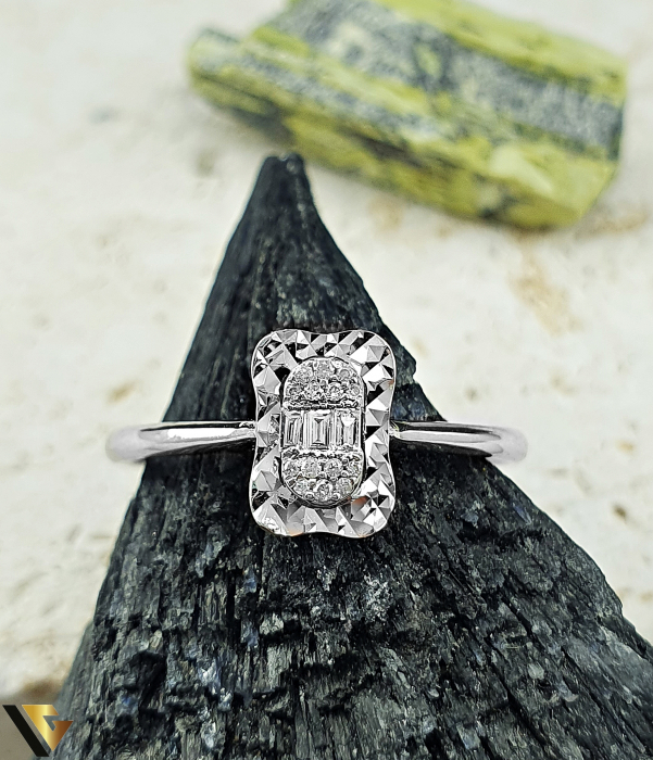 Inel Aur Alb 14k, Diamante 0.06 ct in total [4]