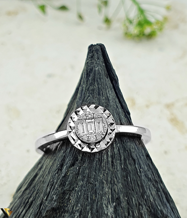 Inel Aur Alb 14k, Diamante 0.08 ct in total [4]