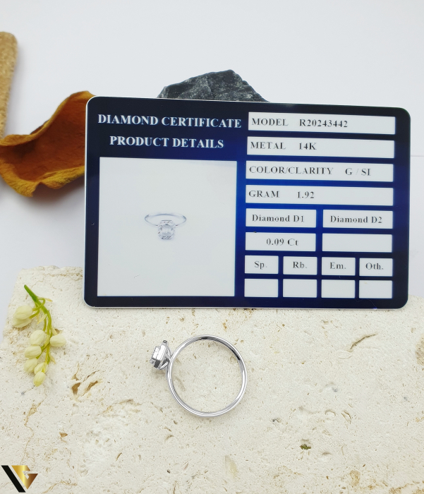 Inel Aur Alb 14k, Diamante 0.09 ct in total [4]