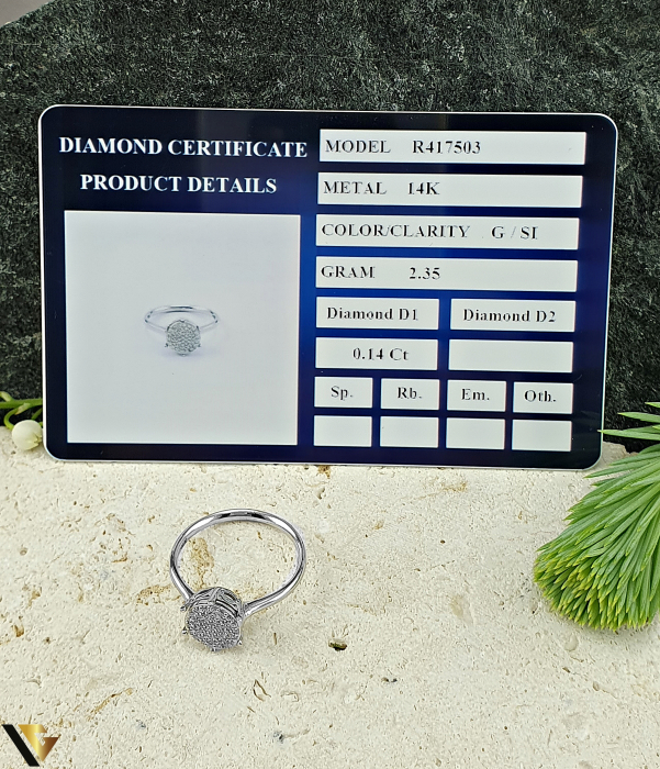 Inel Aur Alb 14k, Diamante 0.14 ct in total [5]