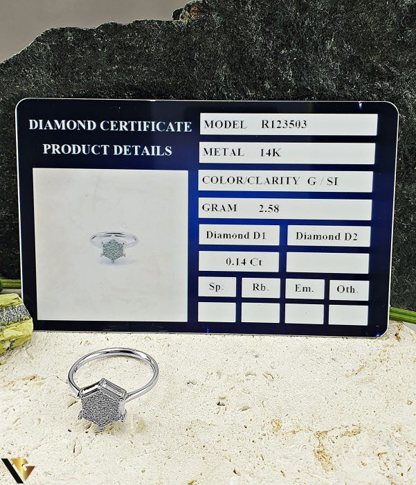 Inel Aur Alb 14k, Diamante 0.14 ct in total [5]