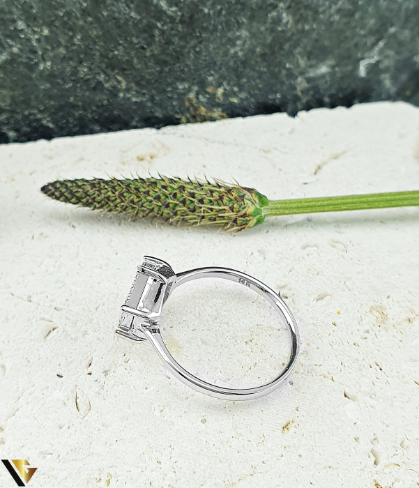 Inel Aur Alb 14k, Diamante 0.14 ct in total [4]