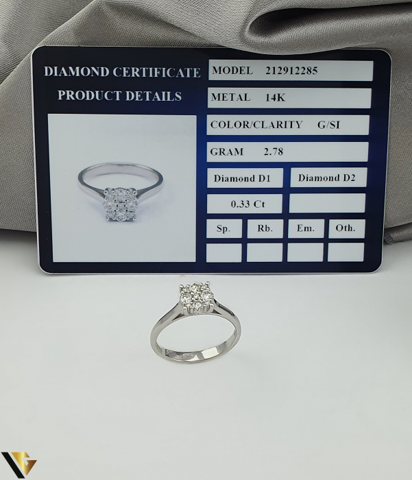 Inel Aur Alb 14k , Diamante 0.33 ct [4]