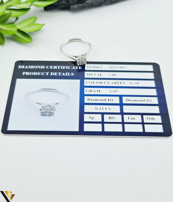 Inel  Aur Alb 14k, Diamante 0.42ct [3]