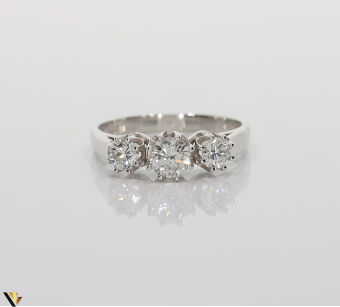 Inel Aur Alb 14k, Diamante 0.78 ct [2]