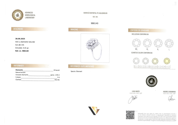 Inel Aur Alb 14k, Diamante 1.90 ct [5]