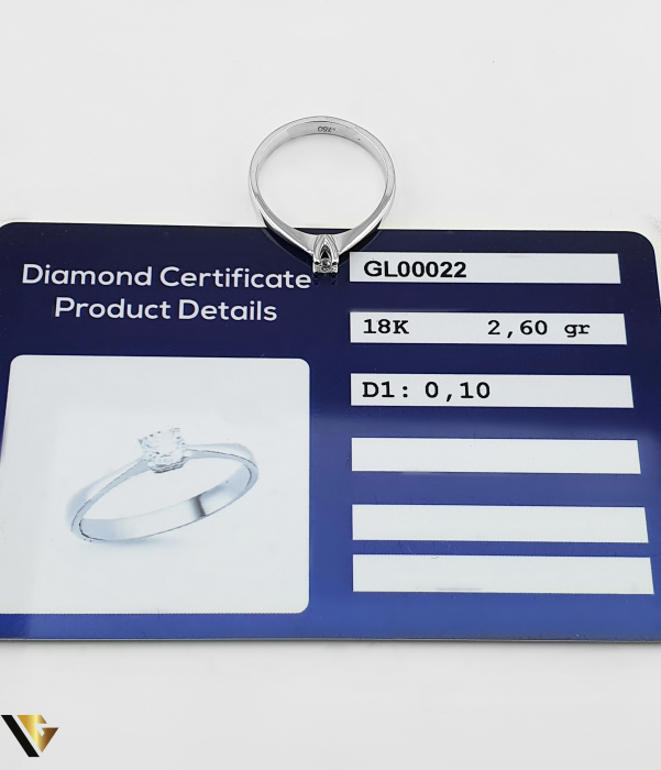 Inel Aur Alb 18K, Diamant 0.10 ct [3]
