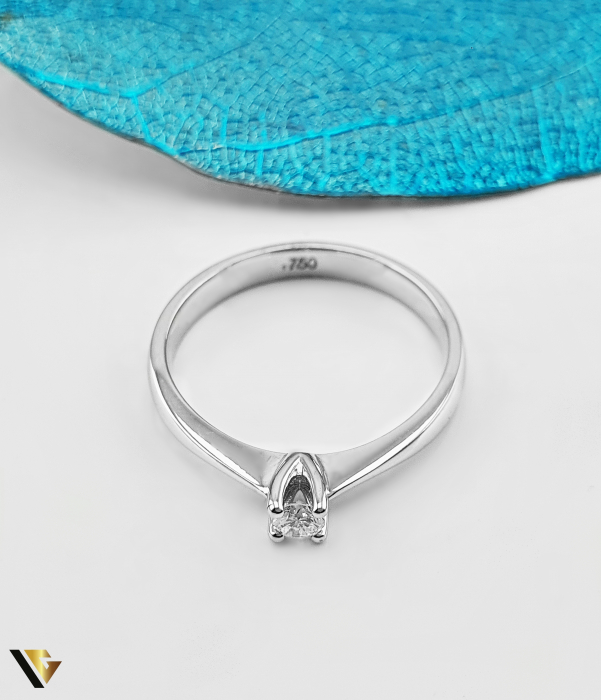 Inel Aur Alb 18K, Diamant 0.10 ct [2]