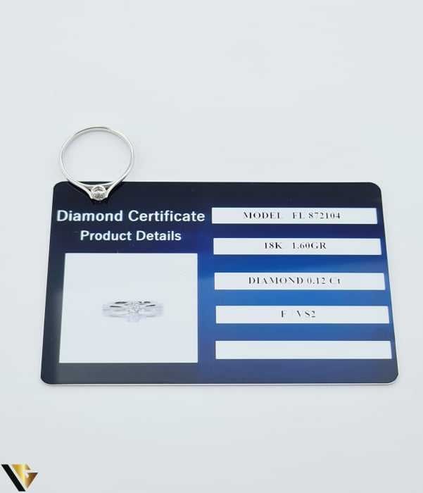 Inel Aur Alb 18k, Diamant 0.12 ct [6]