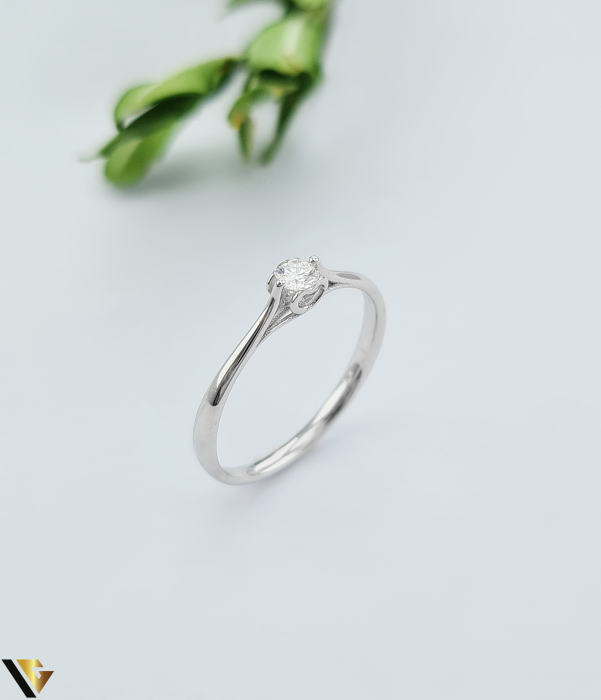 Inel Aur Alb 18k, Diamant 0.12 ct [1]